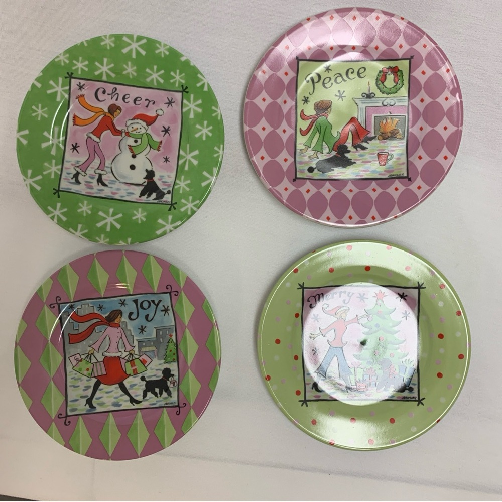 Cypress Home Christmas Dessert Plates (4)